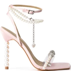 SWEET DREAM PEARL SANDAL IN PINK -AZALEA WANG Shop sweet dream pearl sandal in pink pink 2 2