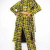 SWEET ESCAPE SEQUIN PLAID TRENCH COAT -AZALEA WANG Shop sweet escape sequin plaid trench coat yellow multi 1 1
