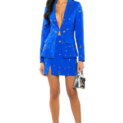 TAKE A BOW BLAZER JACKET -AZALEA WANG Shop take a bow blazer jacket royal blue 3 3