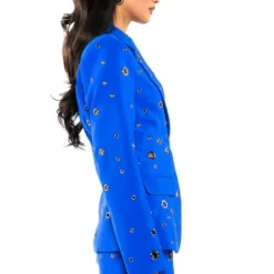 TAKE A BOW BLAZER JACKET -AZALEA WANG Shop take a bow blazer jacket royal blue 5 5