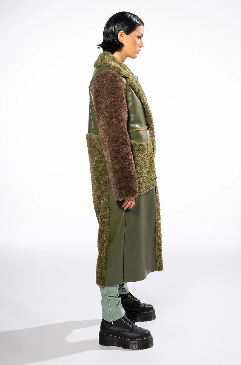 TARI TEDDY MIXED MATERIAL TRENCH COAT 6 TARI TEDDY MIXED MATERIAL TRENCH COAT - Image 4