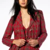 TARTAN RED PLAID BLAZER