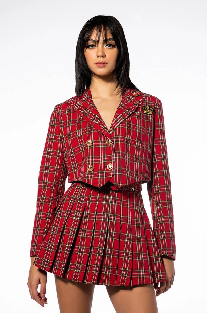 TARTAN RED PLAID BLAZER 5 TARTAN RED PLAID BLAZER - Image 3