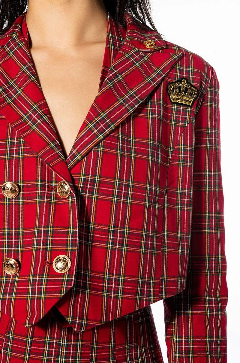 TARTAN RED PLAID BLAZER 8 TARTAN RED PLAID BLAZER - Image 6