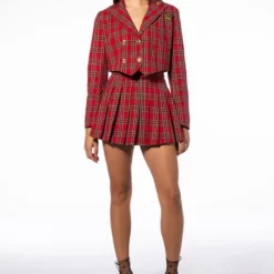 TARTAN RED PLAID BLAZER 15 TARTAN RED PLAID BLAZER -AZALEA WANG Shop tartan red plaid blazer red 7 7