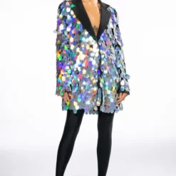 THE FINAL COUNTDOWN SEQUIN BLAZER -AZALEA WANG Shop the final countdown sequin blazer silver ab 8 8