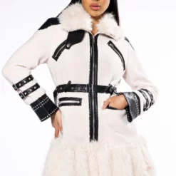 AZALEA WANG Shop -AZALEA WANG Shop the met faux fur coat ivory black 2 2 c1