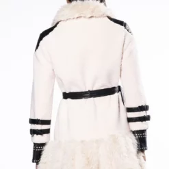 THE MET FAUX FUR COAT -AZALEA WANG Shop the met faux fur coat ivory black 6 6 c1