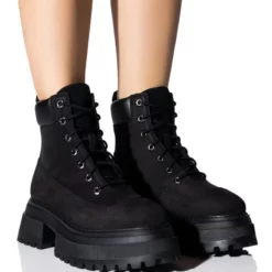 TIMBERLAND SKY 6" LACE UP BOOT IN BLACK -AZALEA WANG Shop timberland sky 6 lace up boot in black black 1 1