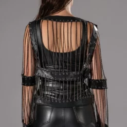 TOGETHER AGAIN CHAIN LINK JACKET -AZALEA WANG Shop together again chain link jacket hematite 5 5