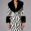 TRES ZEBRA FAUX FUR COAT -AZALEA WANG Shop tres zebra faux fur coat black white 1 1 c1