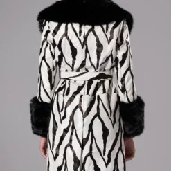 TRES ZEBRA FAUX FUR COAT -AZALEA WANG Shop tres zebra faux fur coat black white 6 6 c1