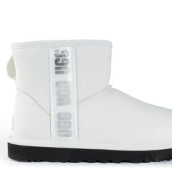 UGG CLASSIC MINI SIDE LOGO II BOOTIE IN WHITE -AZALEA WANG Shop ugg classic mini side logo ii bootie in white white 5 5