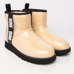 UGG WOMEN'S CLASSIC CLEAR MINI LOGO BOOTIE -AZALEA WANG Shop ugg womens classic clear mini logo bootie natural black 4