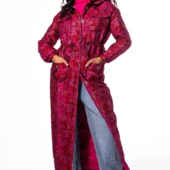 WARM IT UP JACQUARD TRENCH WITH QUILTED LINING -AZALEA WANG Shop warm it up jacquard trench with quilted lining pink multi 2 2