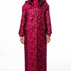 WARM IT UP JACQUARD TRENCH WITH QUILTED LINING -AZALEA WANG Shop warm it up jacquard trench with quilted lining pink multi 5 5