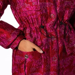 WARM IT UP JACQUARD TRENCH WITH QUILTED LINING -AZALEA WANG Shop warm it up jacquard trench with quilted lining pink multi 8 8