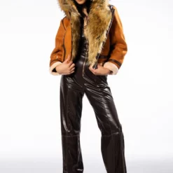 WE FOUND LOVE SUEDE COAT WITH FAUX FUR HOOD -AZALEA WANG Shop we found love suede coat with faux fur hood brown multi 3 3