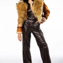 WE FOUND LOVE SUEDE COAT WITH FAUX FUR HOOD -AZALEA WANG Shop we found love suede coat with faux fur hood brown multi 4 4