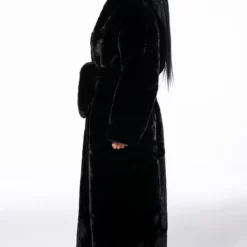 WINTER IS COMING LONG FAUX FUR TRENCH COAT -AZALEA WANG Shop winter whites long faux fur trench coat black 5 5 c1