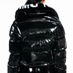 WORLD WIDE PATENT PUFFER WITH FUR COLLAR 16 WORLD WIDE PATENT PUFFER WITH FUR COLLAR -AZALEA WANG Shop world wide patent puffer with fur collar black multi 6 6